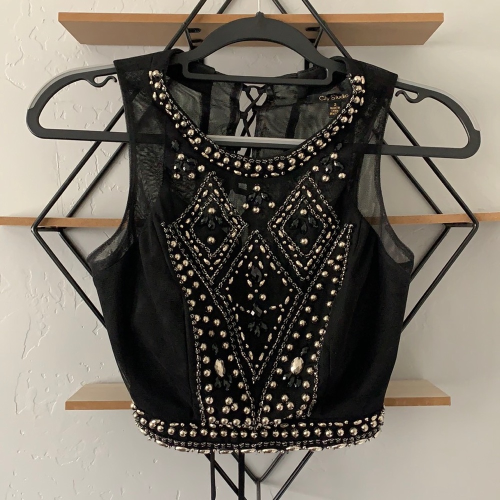 Black two piece dress set